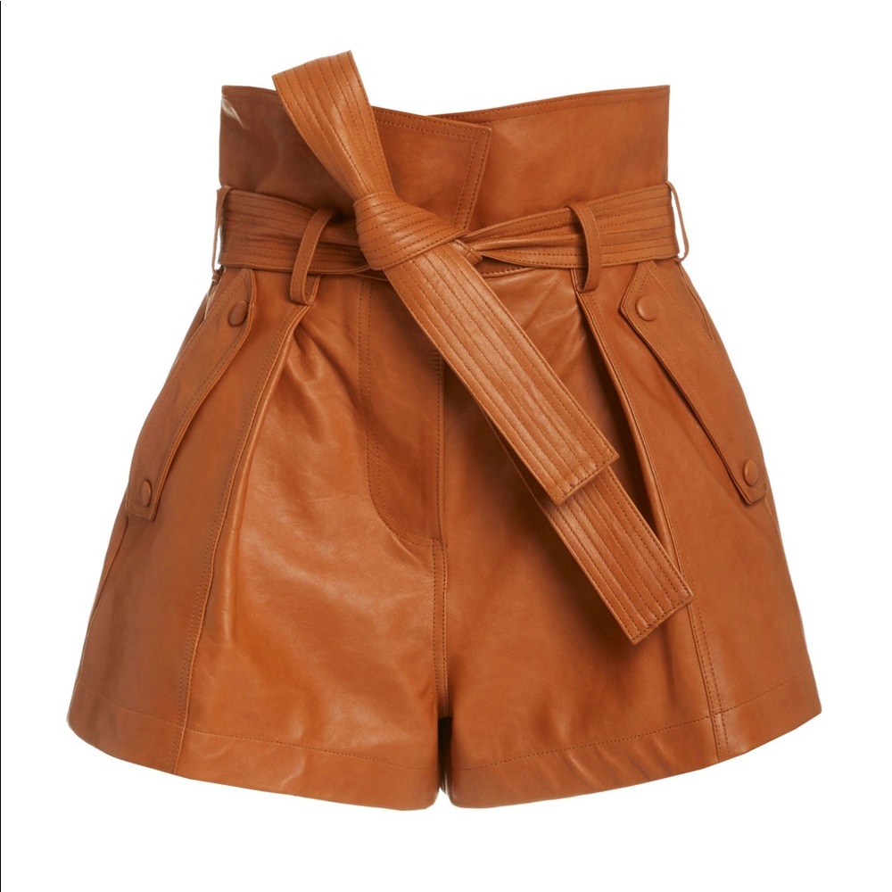 Ulla Johnson Leather Paperbag Short